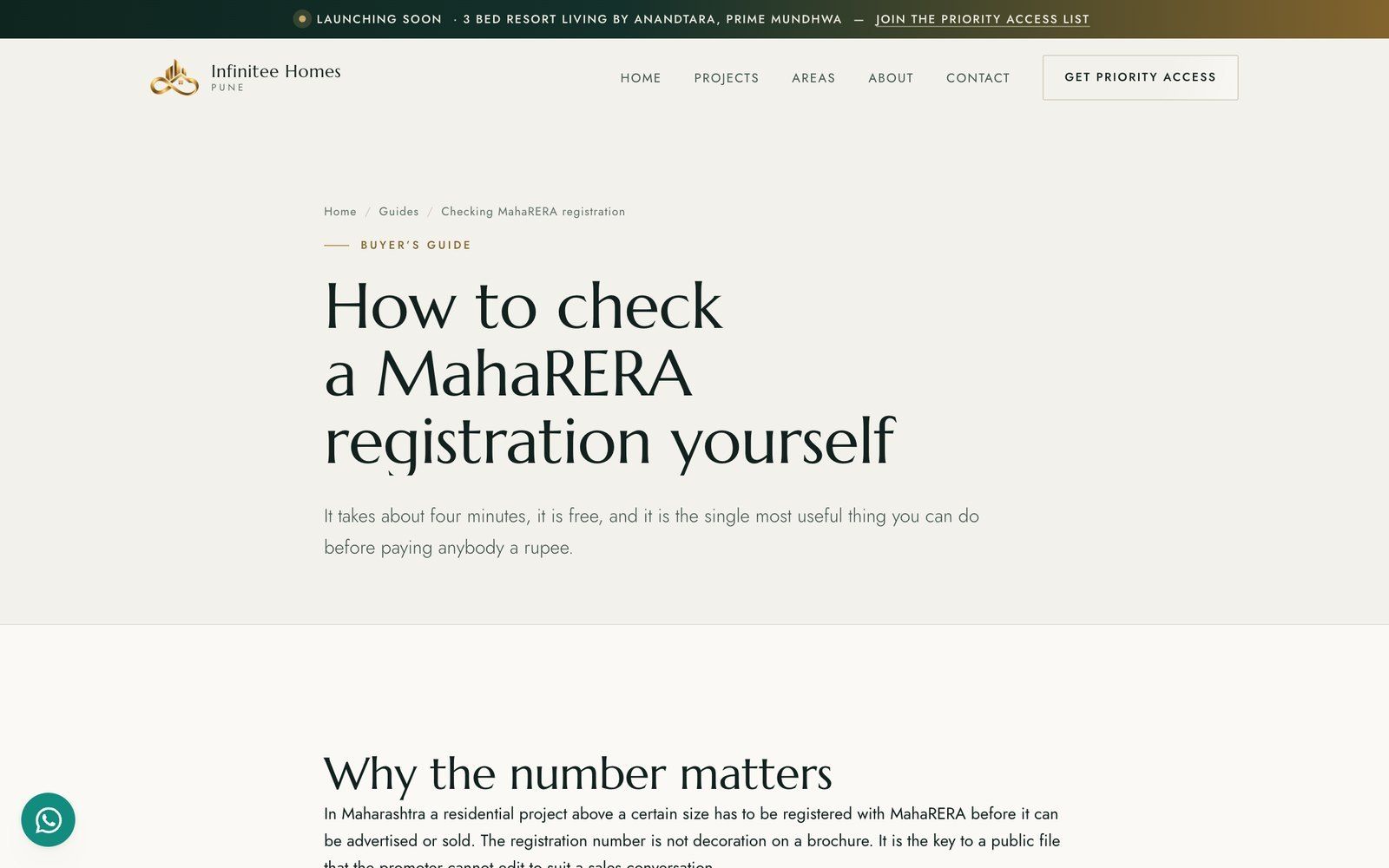 Buyer guide page: “How to check a MahaRERA registration yourself”